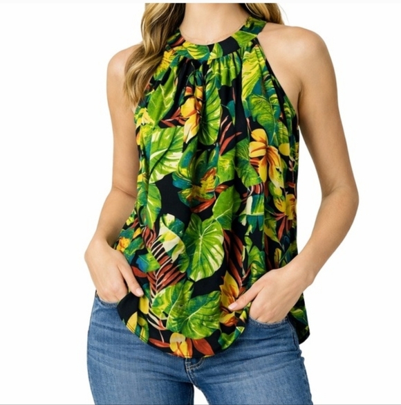 RACHEL Rachel Roy Tops - Rachel Roy Tropical Halter Tank